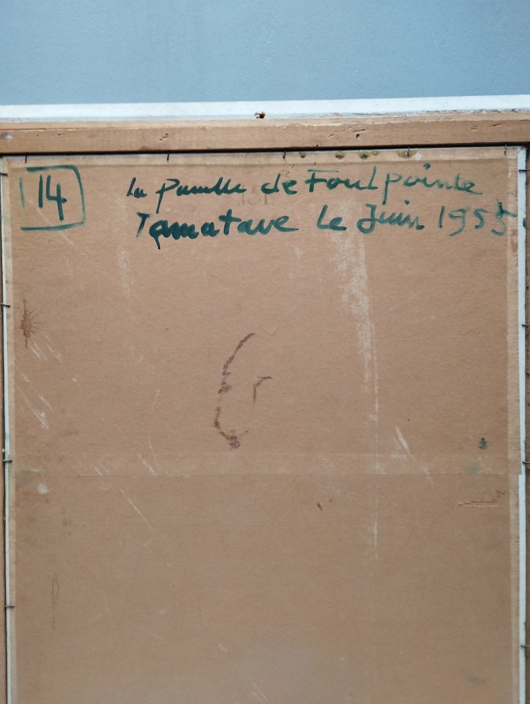 dos du tableau paysage Madagascar 1955